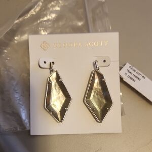 Kendra Scott Silver and Iridescent Drop Earrings